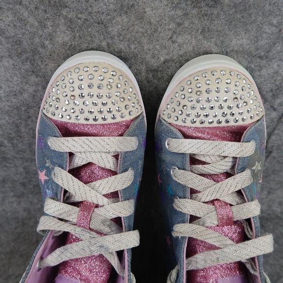 Skechers Shoes Kids 2 Sneakers Twinkle Toes High Top Active Stars Light Up Girls - Picture 7 of 14